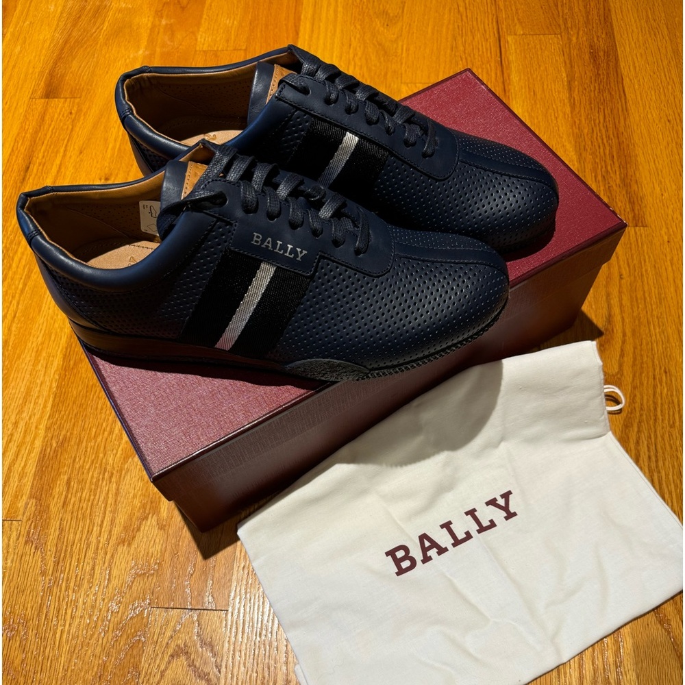 NWT - Ballys Frenz Men's 6230487 Ink Leather Sneakers